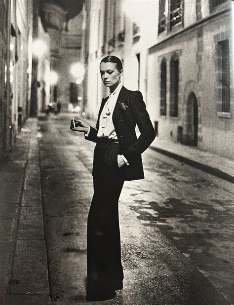 rue aubriot yves saint laurent french vogue paris 1975|Helmut Newton’s photograph of “Le Smoking” by Yves .